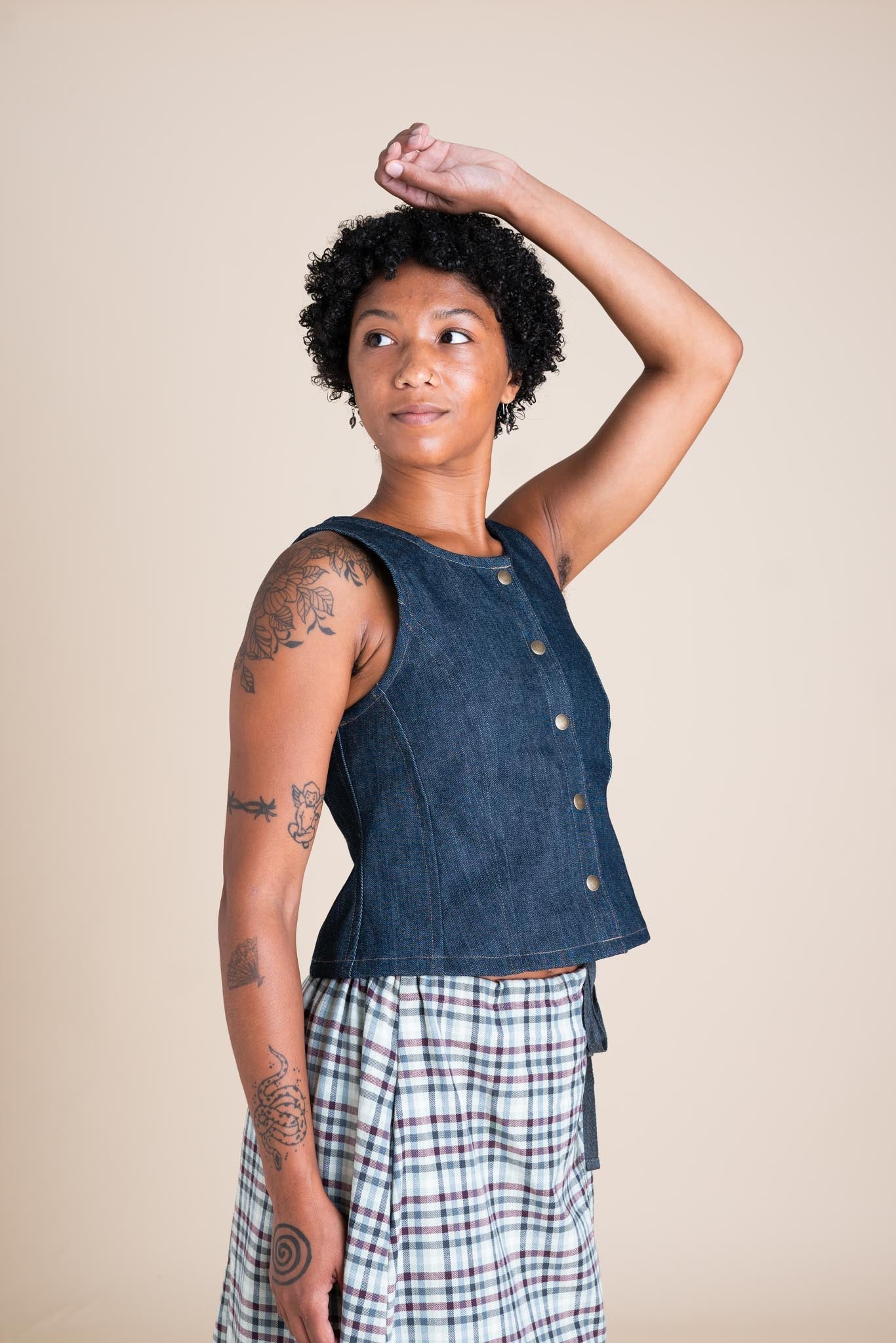 Katherine Vest (Updated) in Cone Denim