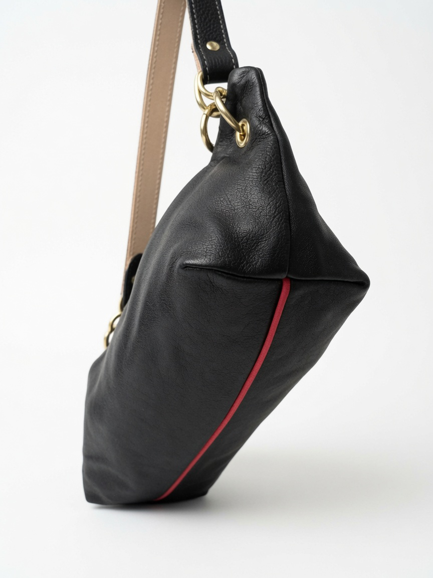 Blair Shoulder Bag, Black Leather