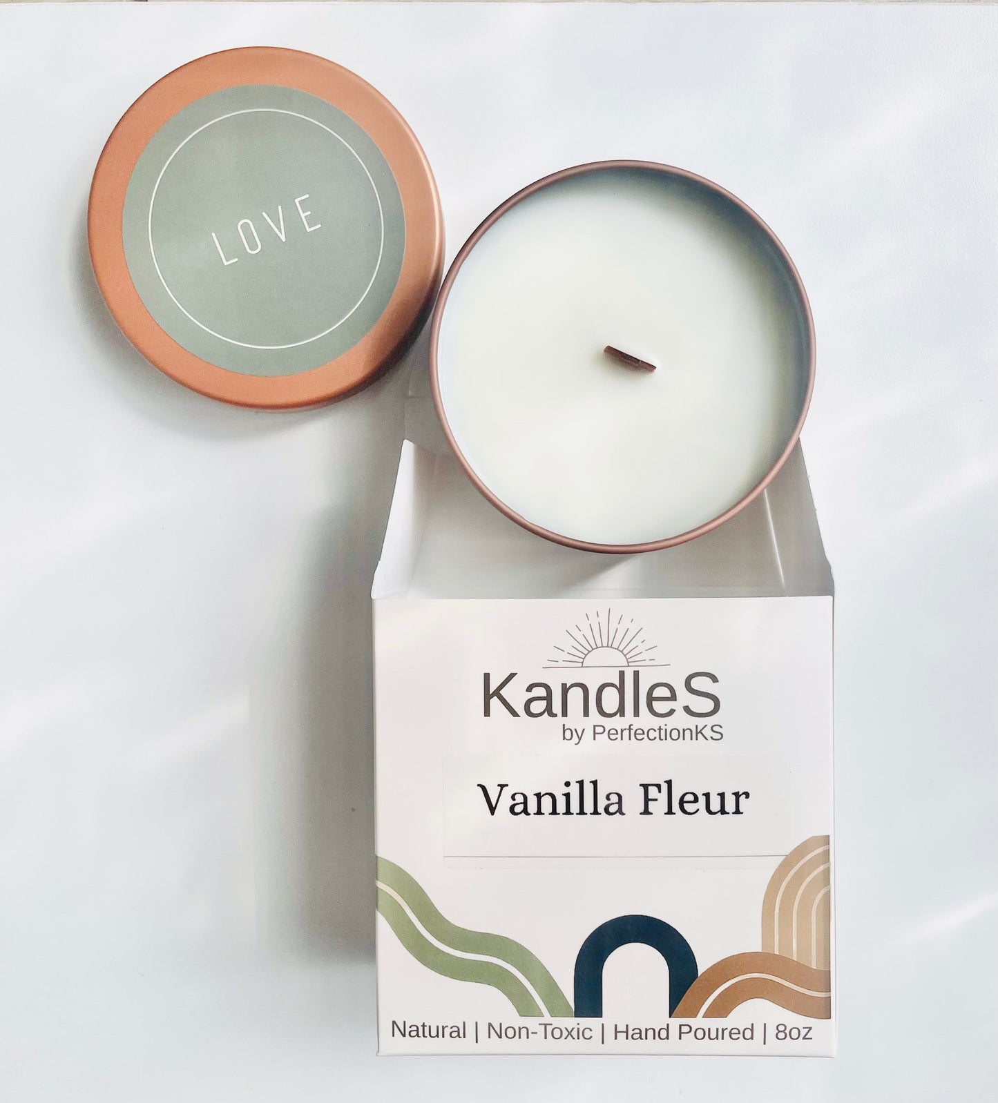 Vanilla Fleur Luxury Candle | Eco-Friendly Clean-Burning Wooden Wick Candle