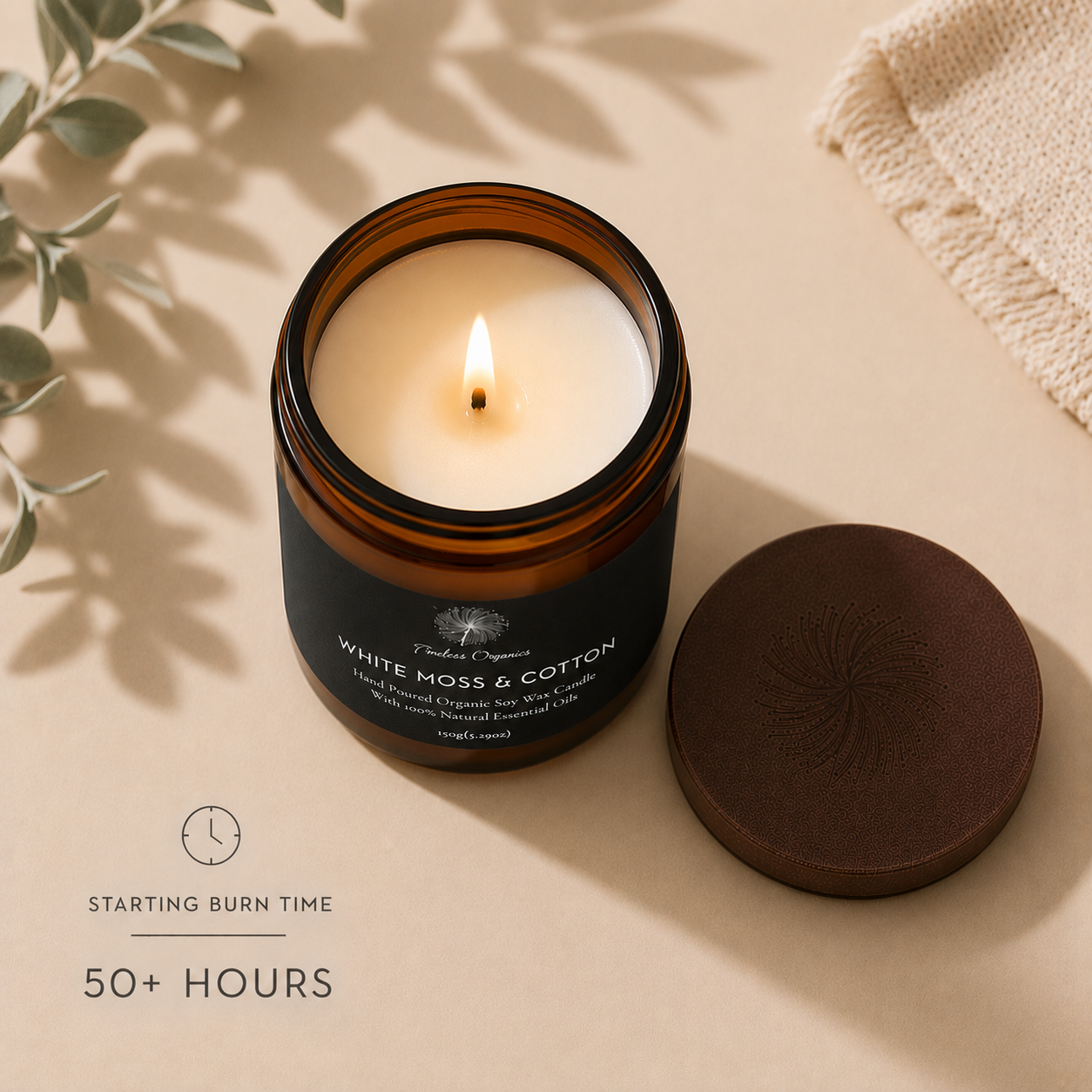 Timeless Candle - White Moss + Cotton