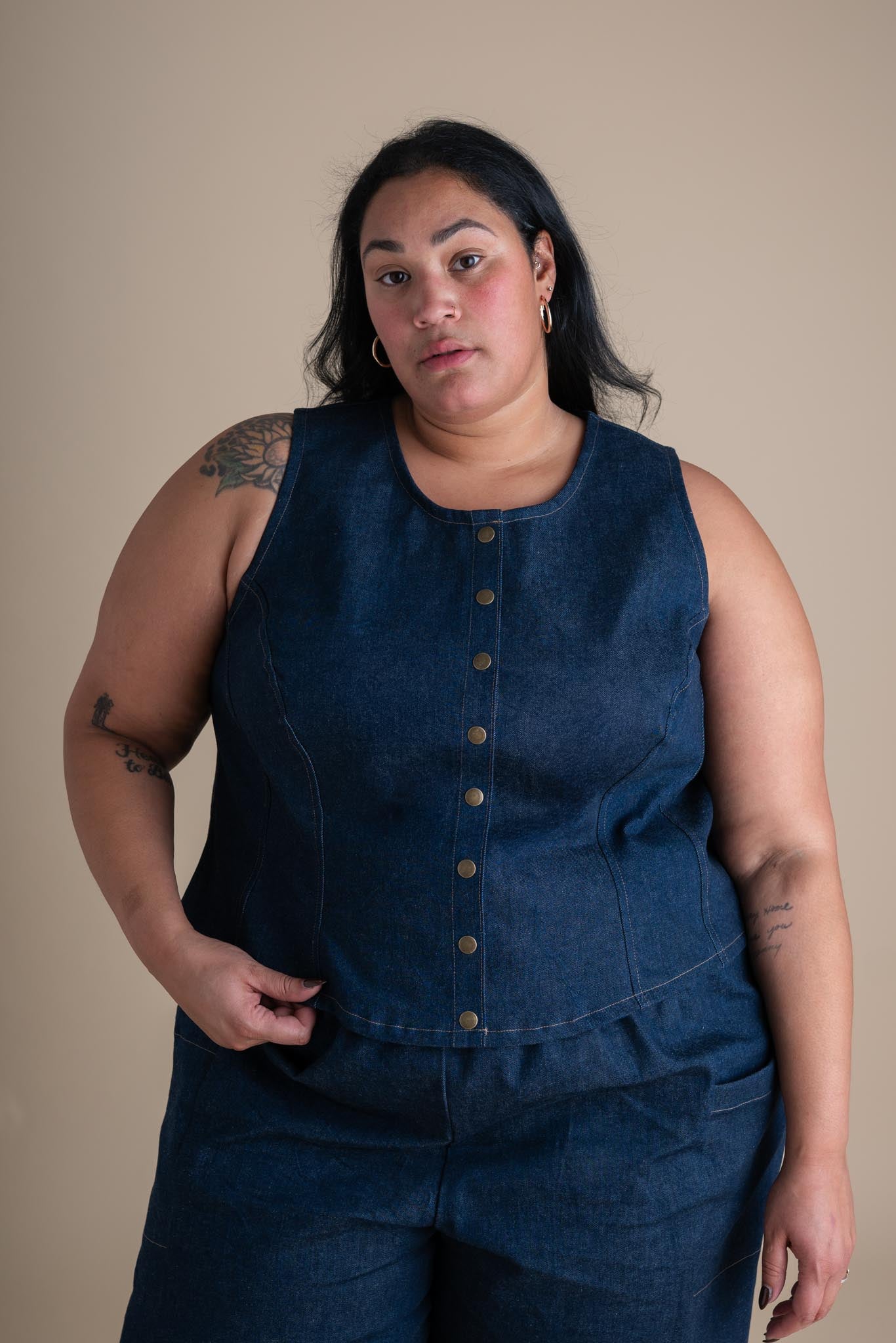 Katherine Vest (Updated) in Cone Denim