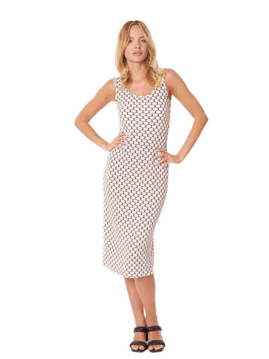 Tianello "Honeycomb"  Jacquard Knit "Heidi" Tank Dress - XS ,S