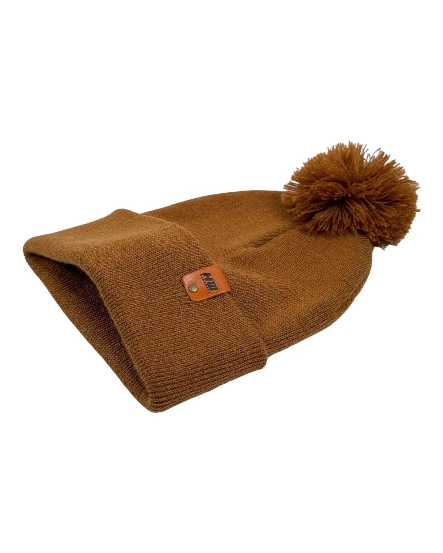 HAAKWEAR PomPom Beanie - Made in USA - Camel Brown