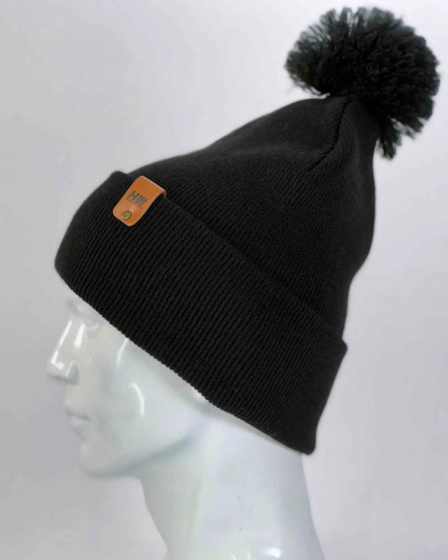HAAKWEAR PomPom Beanie - Made in USA - Midnight Black