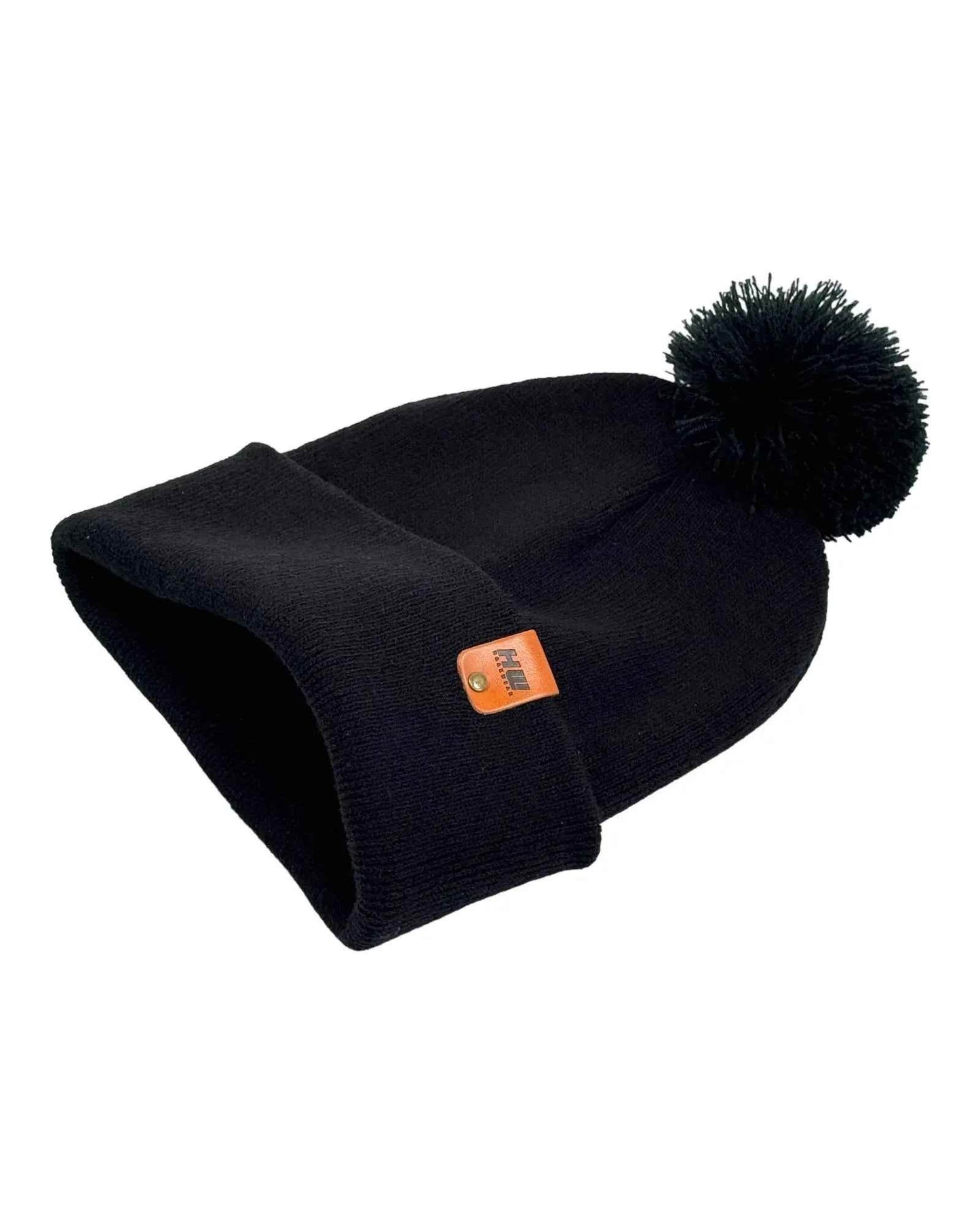 HAAKWEAR PomPom Beanie - Made in USA - Midnight Black