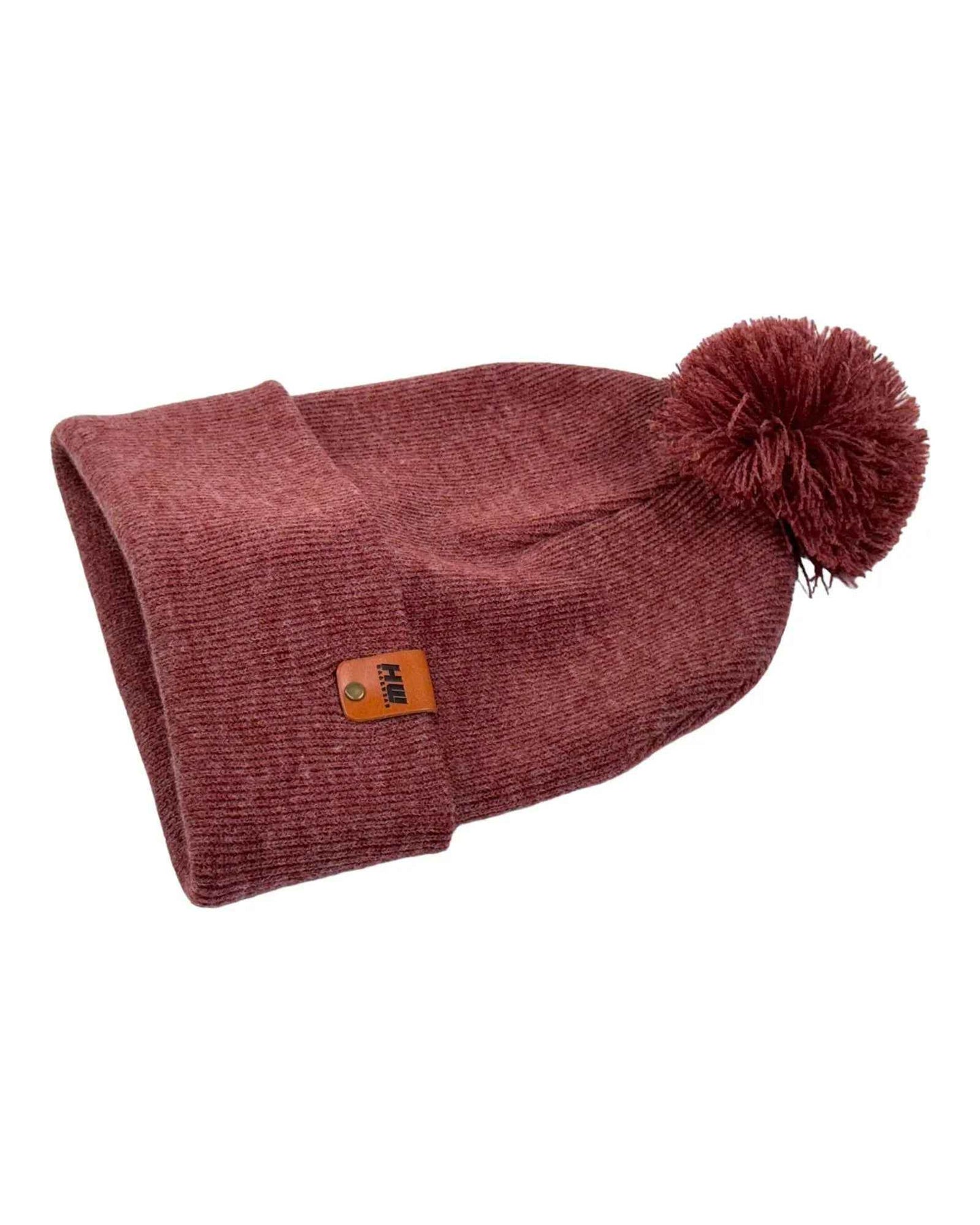 HAAKWEAR PomPom Beanie - Made in USA - Rusty burgundy