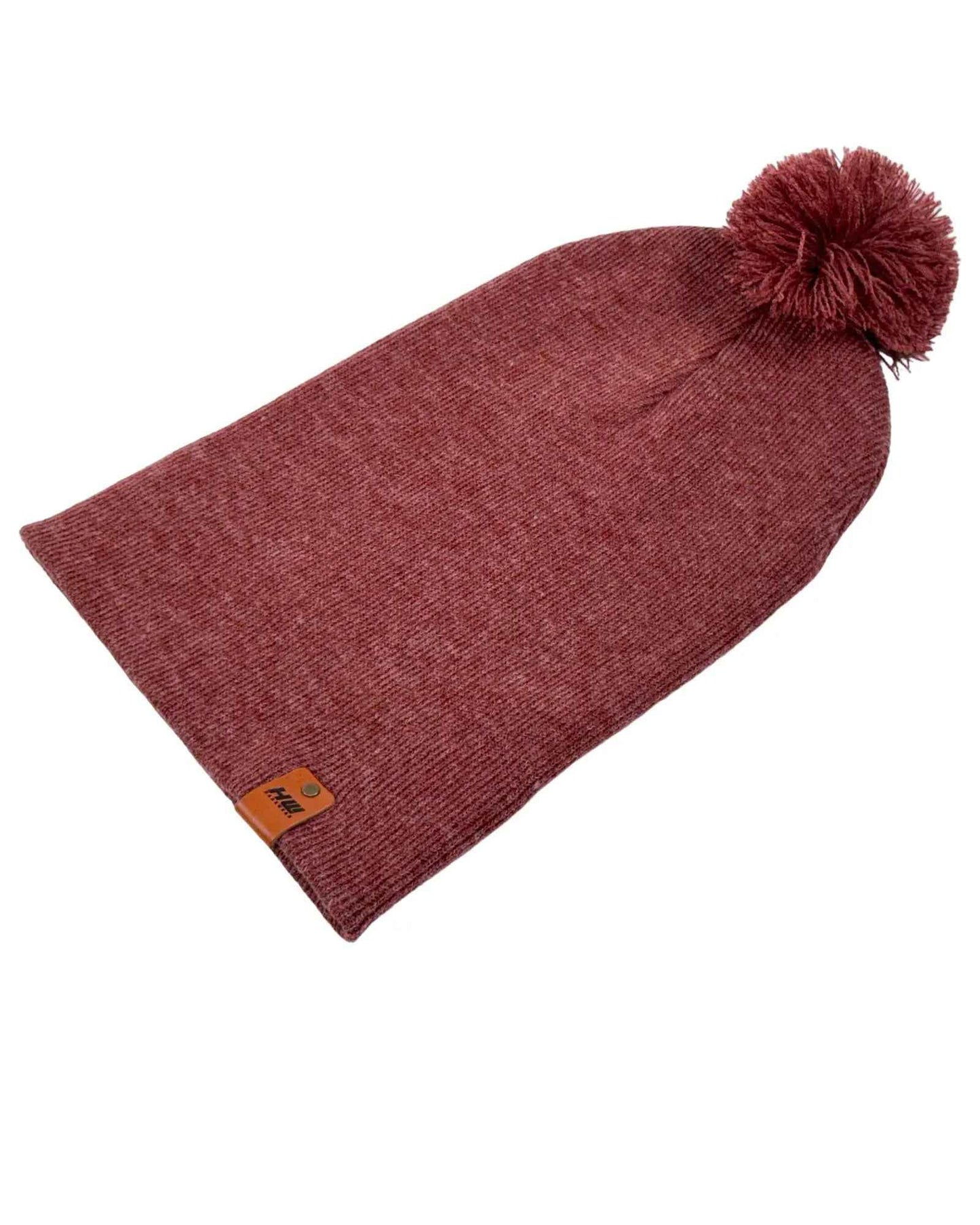 HAAKWEAR PomPom Beanie - Made in USA - Rusty burgundy