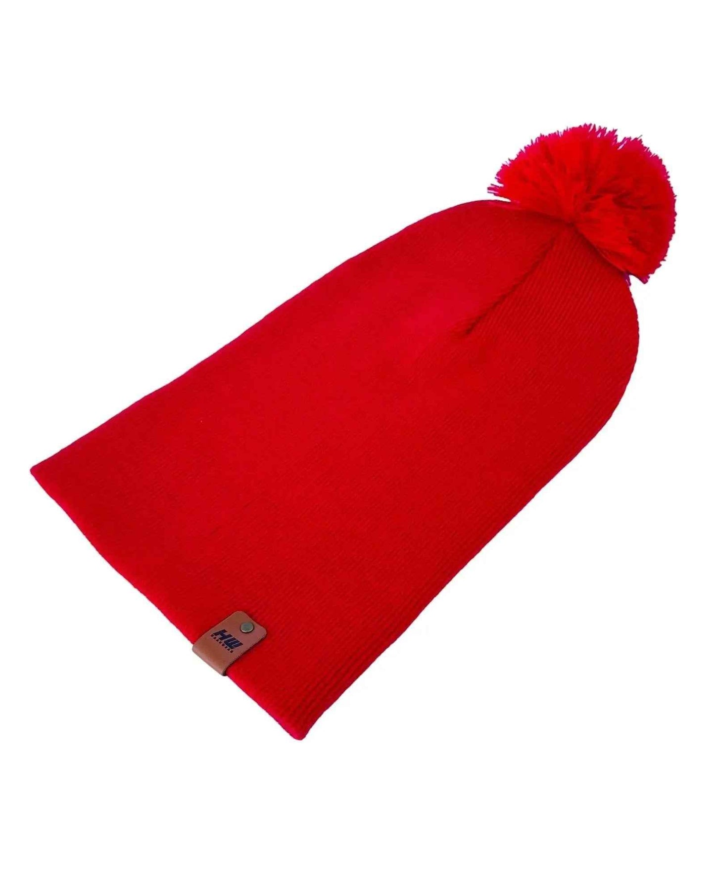 HAAKWEAR Traditional PomPom Beanie - Made in USA - Scarlet Red