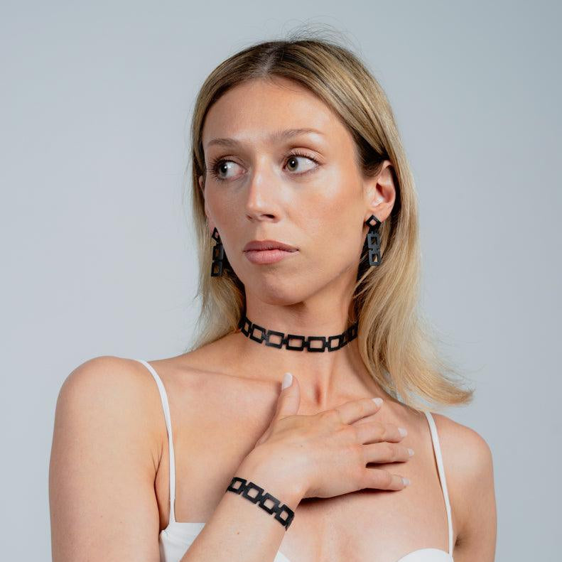 Diamond+Chain Earrings
