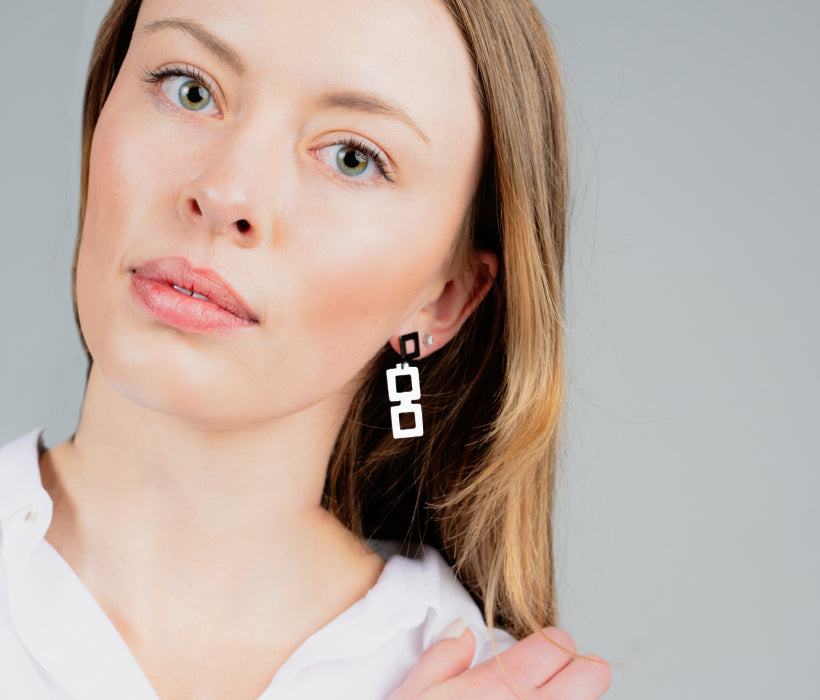 Diamond+Chain Earrings