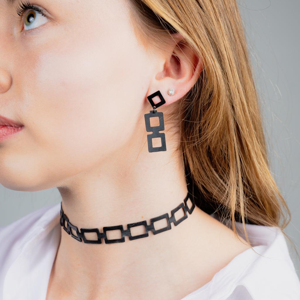 Diamond+Chain Earrings