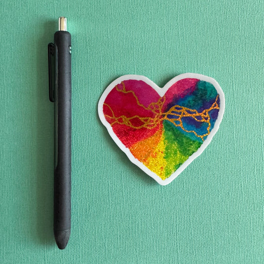 Chasing Rainbows Glitter Heart Sticker
