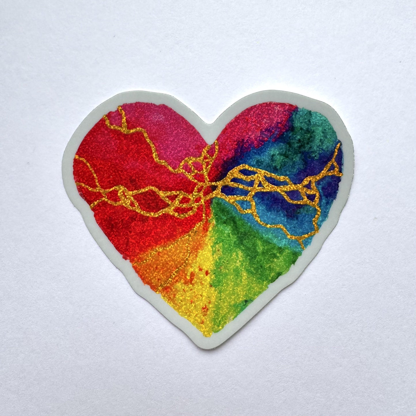 Chasing Rainbows Glitter Heart Sticker
