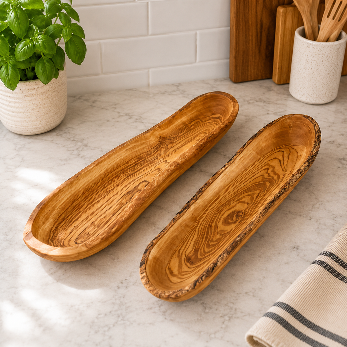 Large Long Olive Wood Bowl
