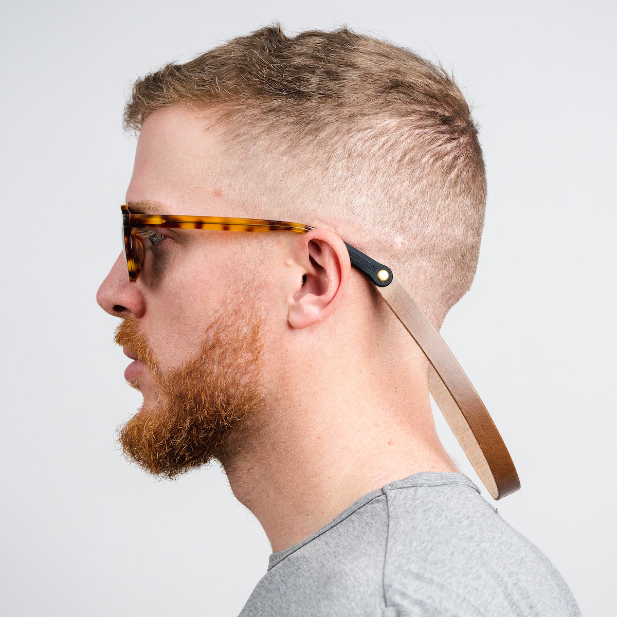 Monogrammed Leather Sunglass Strap (Waxed Classic Style)
