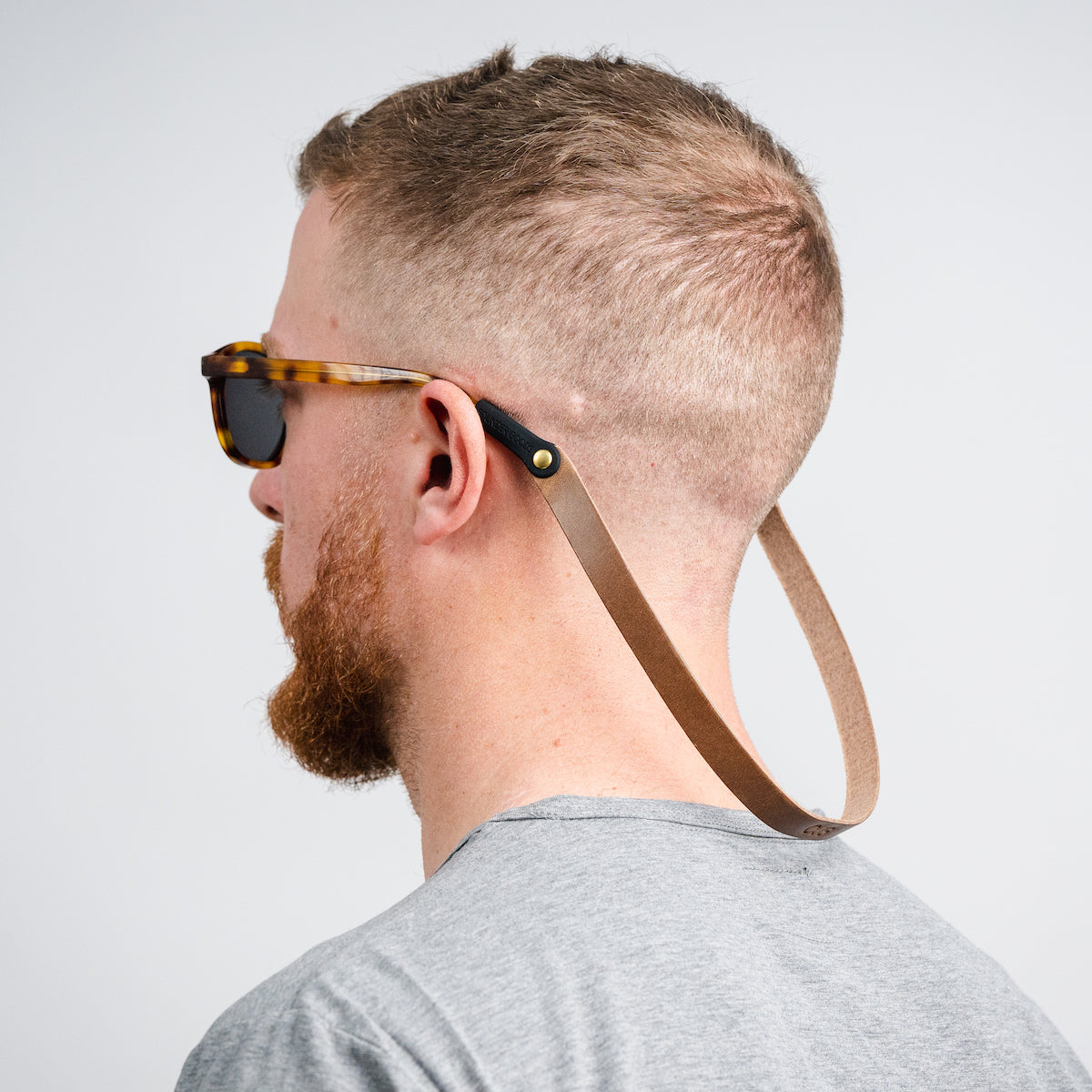 Monogrammed Leather Sunglass Strap (Waxed Classic Style)