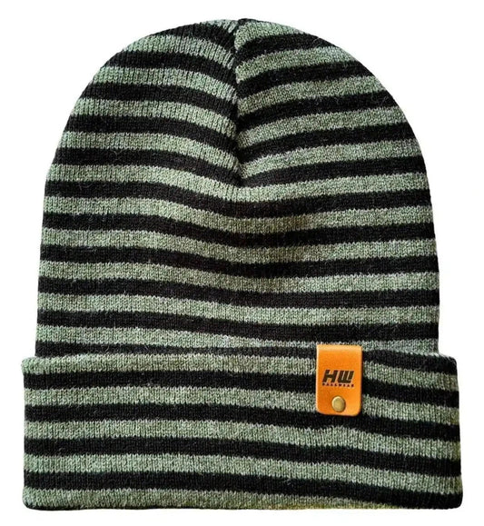 Classic RoRo Cuffed Beanie, Black and Green