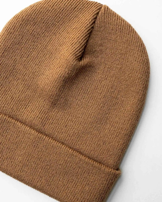 Classic Silent Cuffed Beanie, Camel Brown