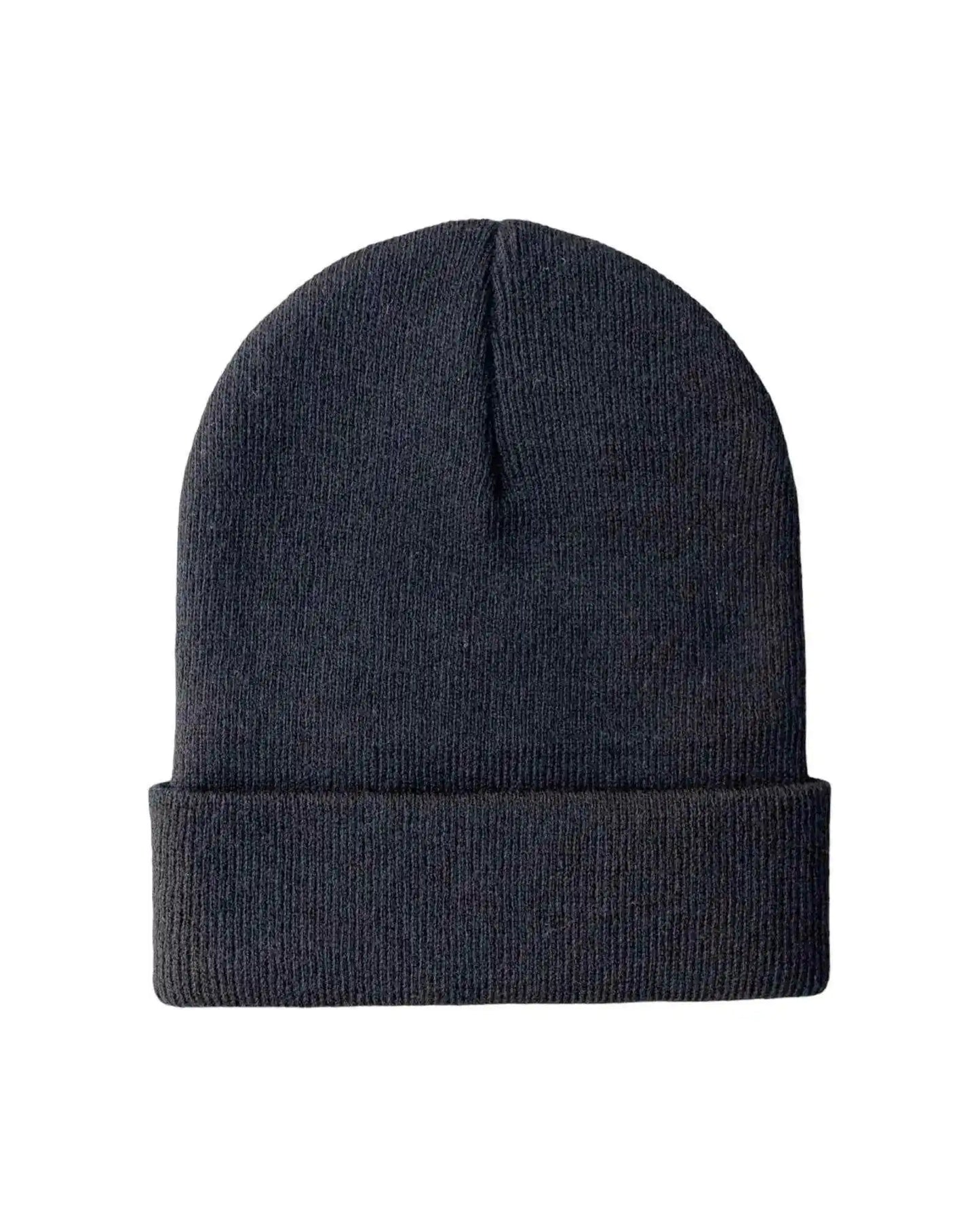 Classic Silent Cuffed Beanie, Charcoal Black