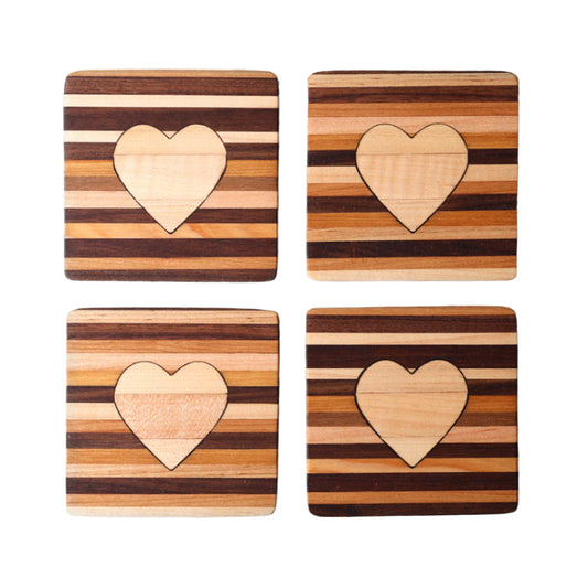 Wooden Heart Coasters