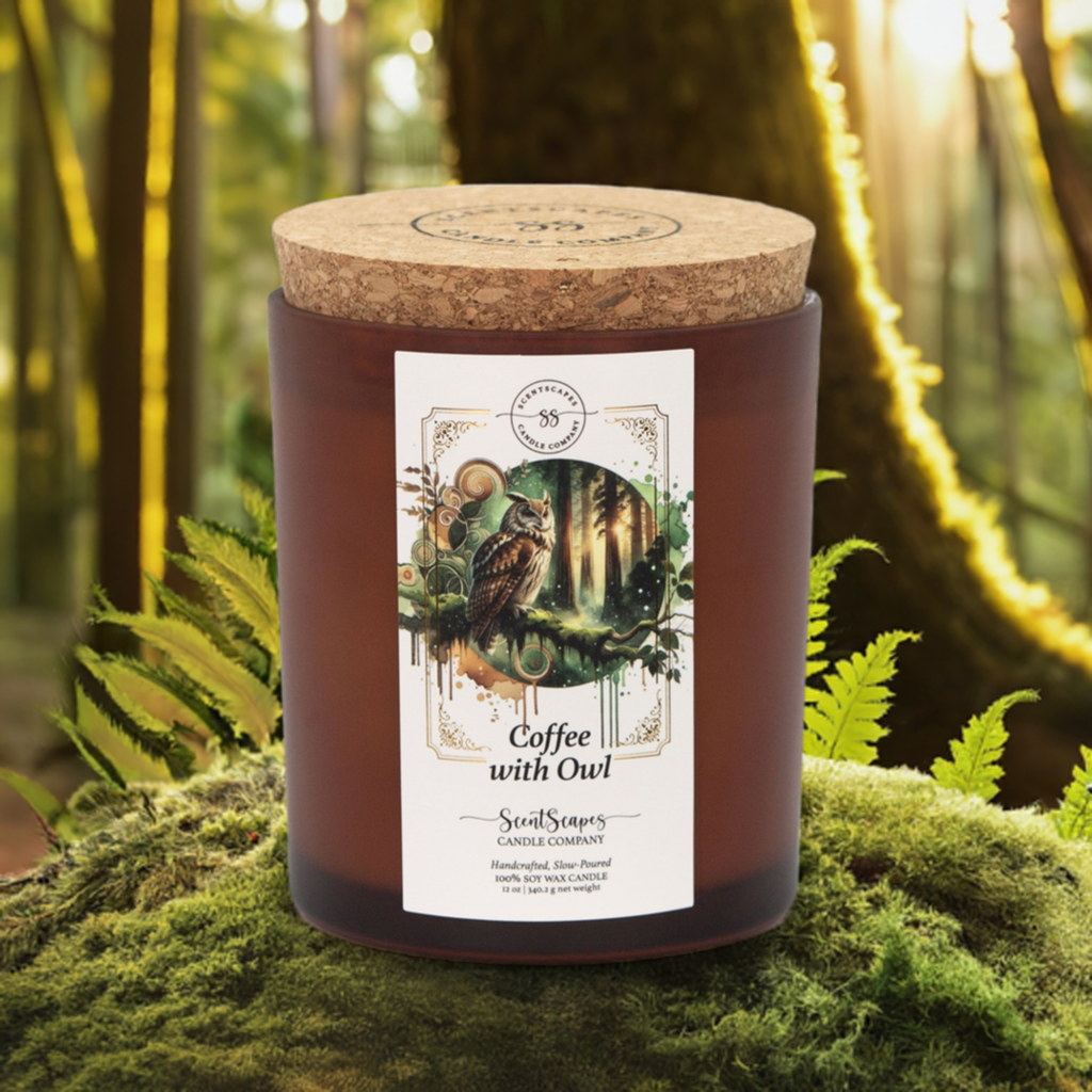 Coffee with Owl | Scented Soy Wax Candle