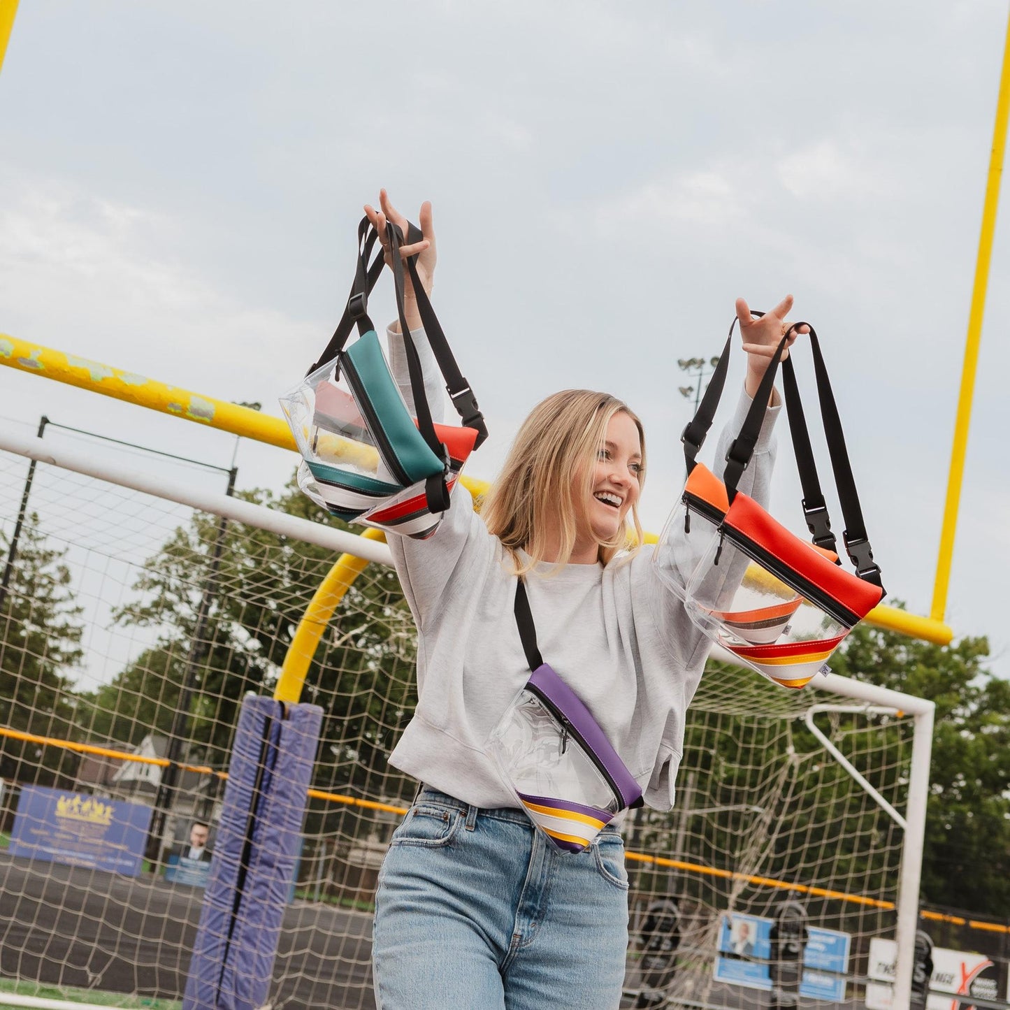 Collegiate Football Stadium Clear Stripe Game Day Fanny Pack