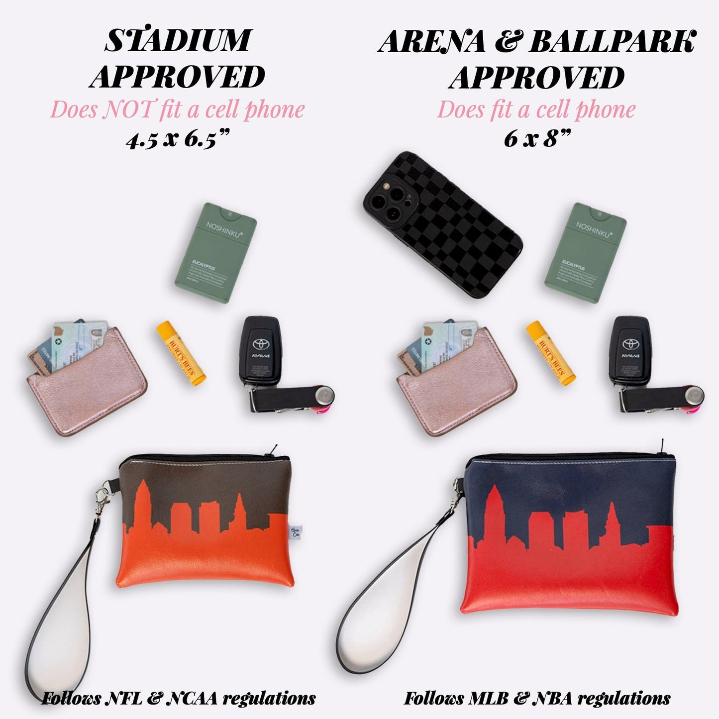 Collegiate Football Stadium Skyline Game Day Wristlet