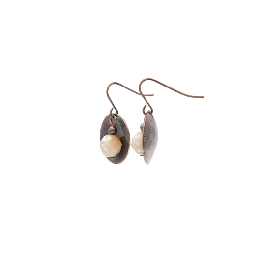 Copper Mother Of Pearl Saucers
