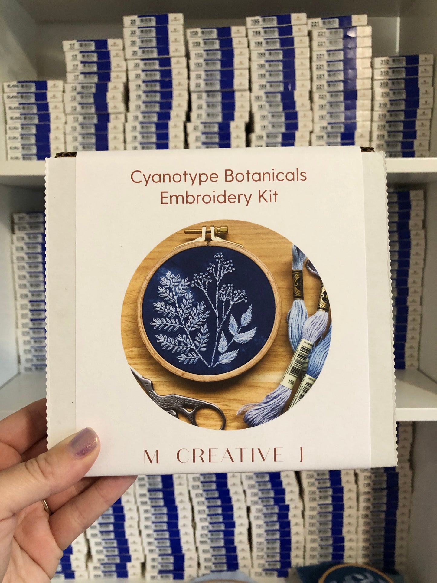 Cyanotype Botanicals - Botanical Embroidery Kit for Beginners
