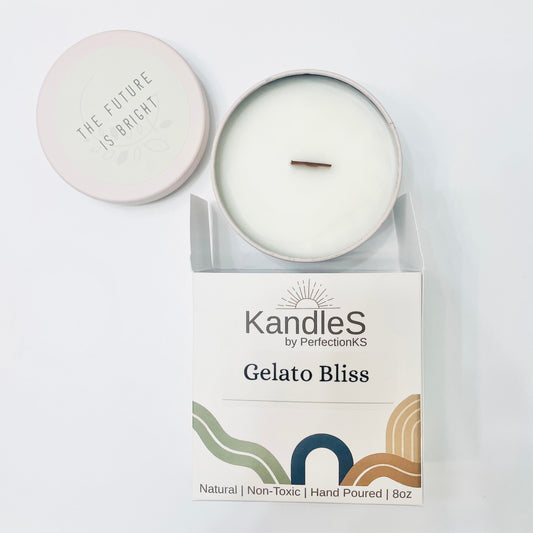 Gelato Bliss Luxury Candle | Eco-Friendly Clean-Burning Wooden Wick Candle