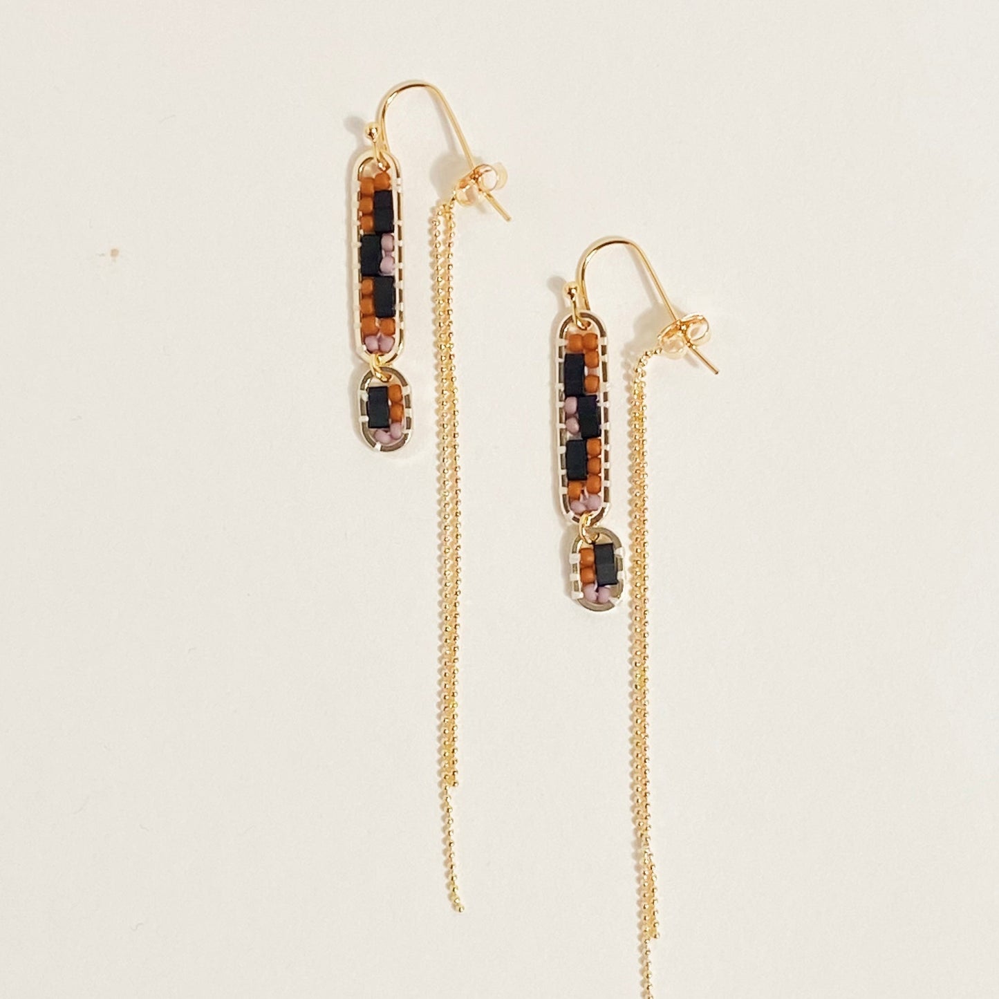 Abstract Earrings in Orchid