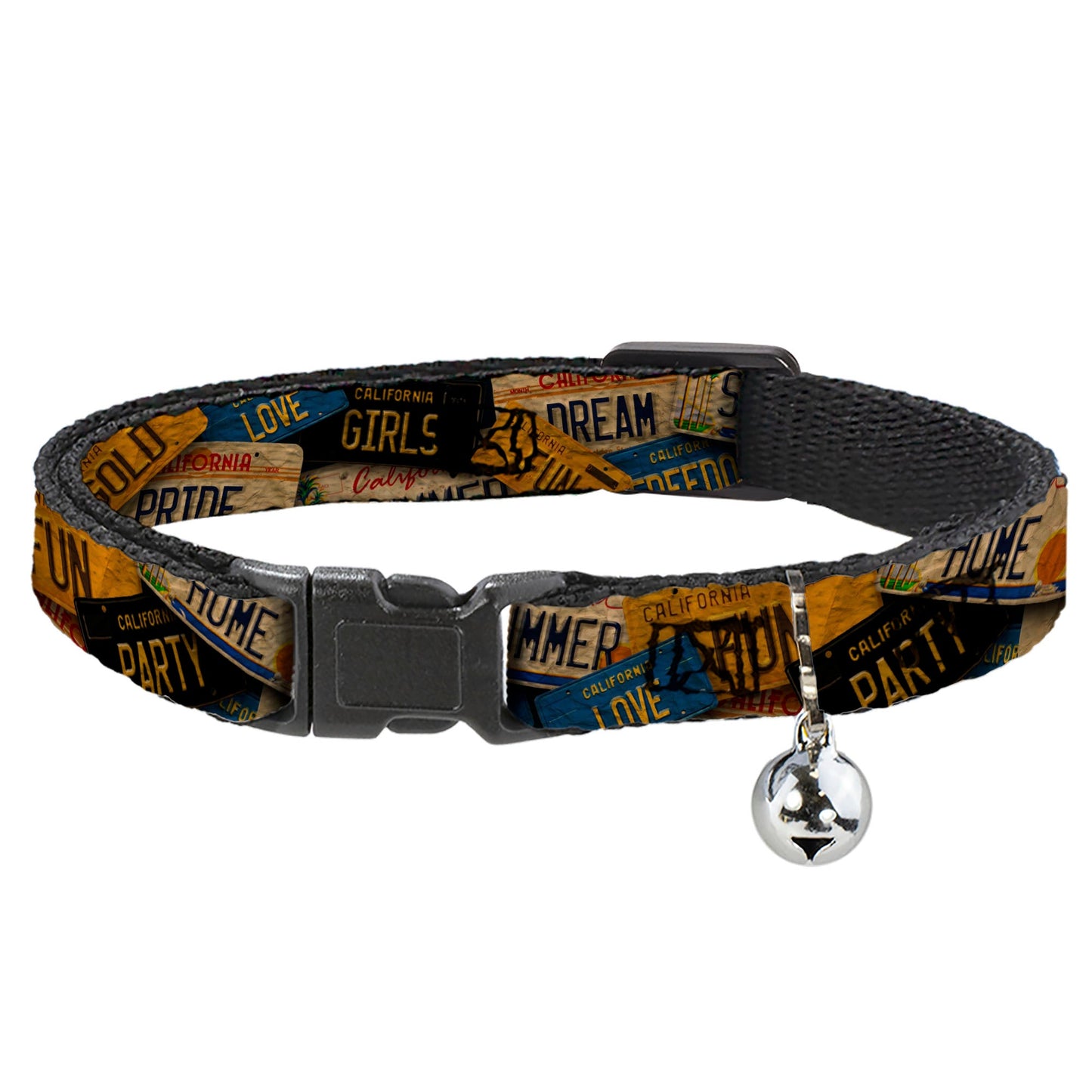 Cat Collar Breakaway - Cali License Plates Stacked Vintage