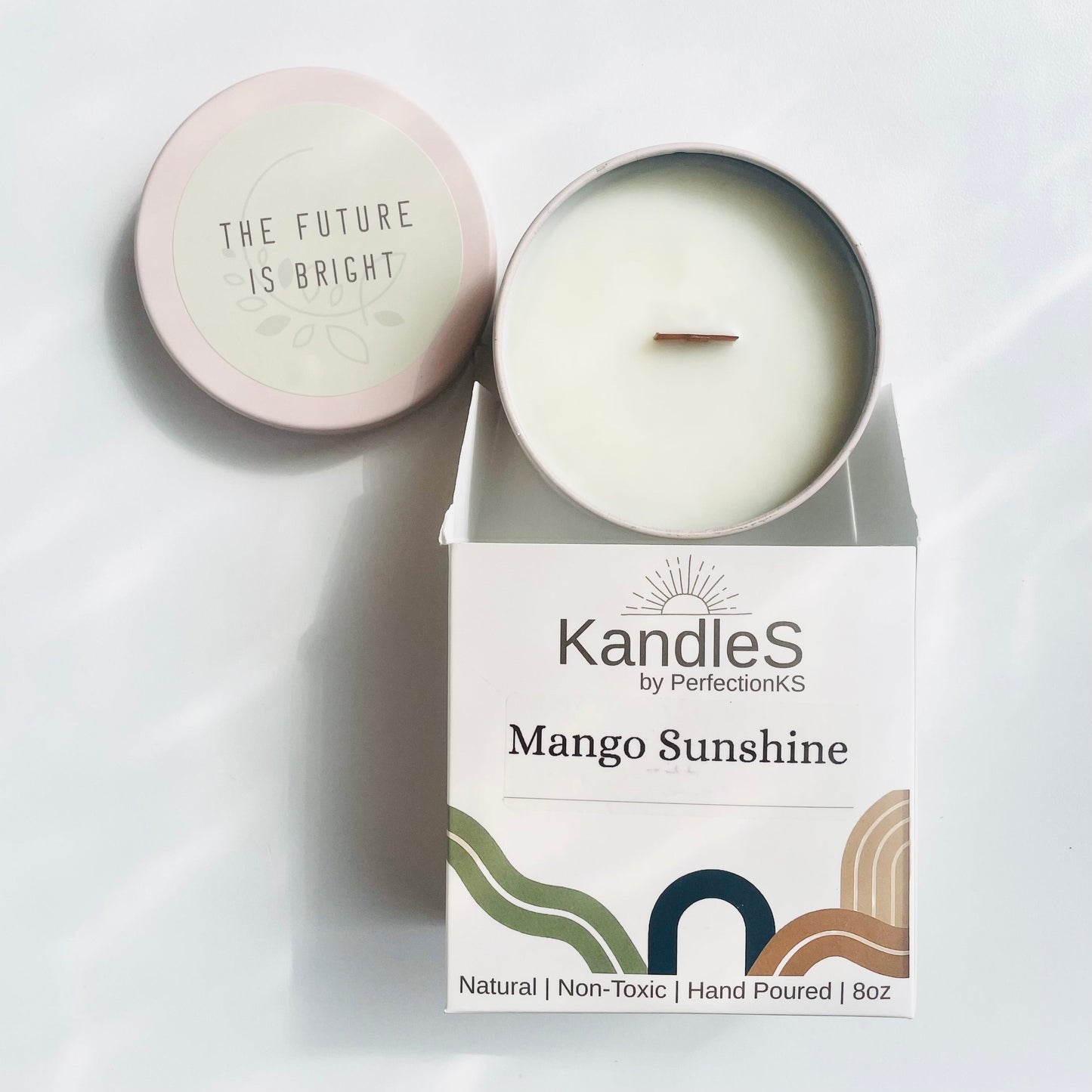 Mango Sunshine Luxury Candle | Eco-Friendly Clean-Burning Wooden Wick Candle