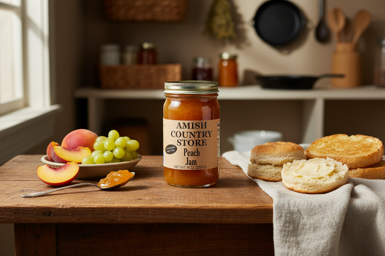 Peach Jam | No Granulated Sugar Added Fruit Spread | 9 oz
