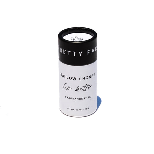 Fragrance Free Tallow + Honey Lip Butter in Eco-Friendly Travel Tubes