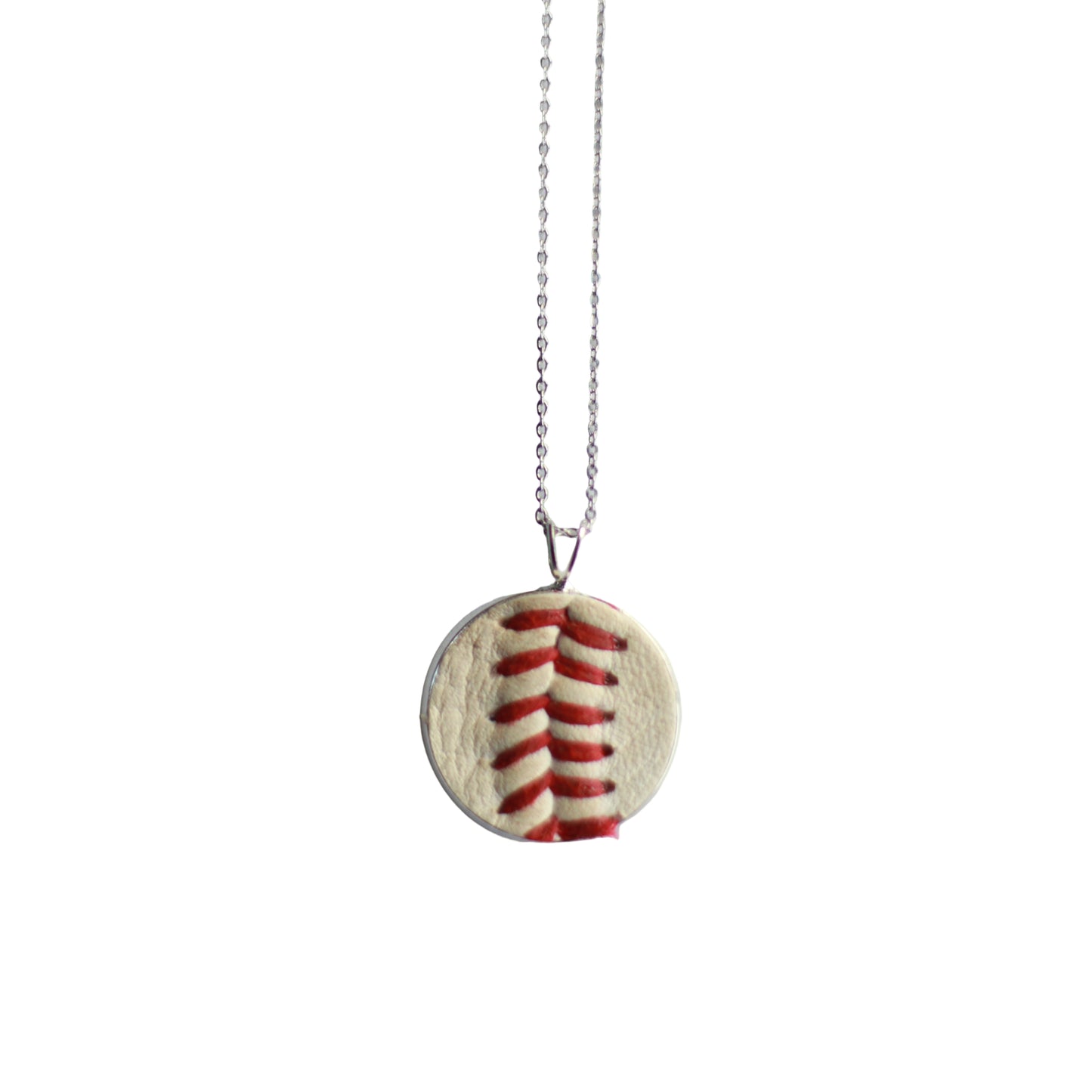 Baseball Seam Dainty Chain Pendant Necklace