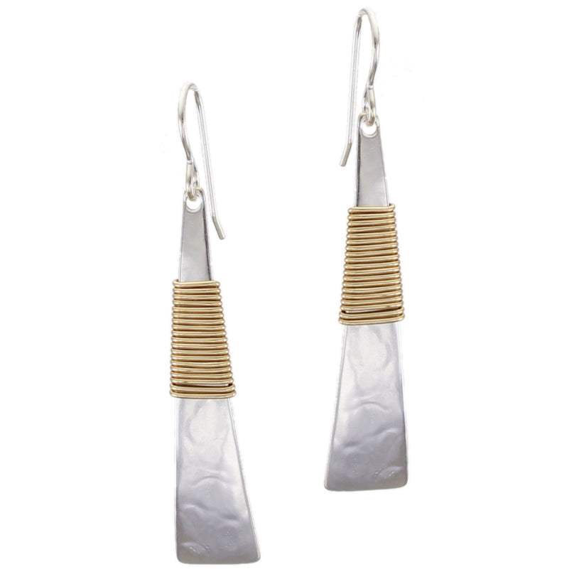 Long Wire Wrapped Triangle Wire Earring