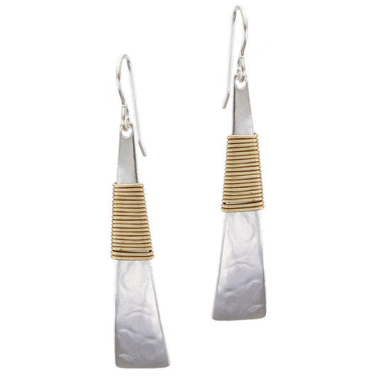 Long Wire Wrapped Triangle Wire Earring