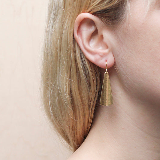 Curved Long Triangle Wire Earring