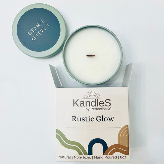 Rustic Glow Luxury Candle | Eco-Friendly Clean-Burning Wooden Wick Candle