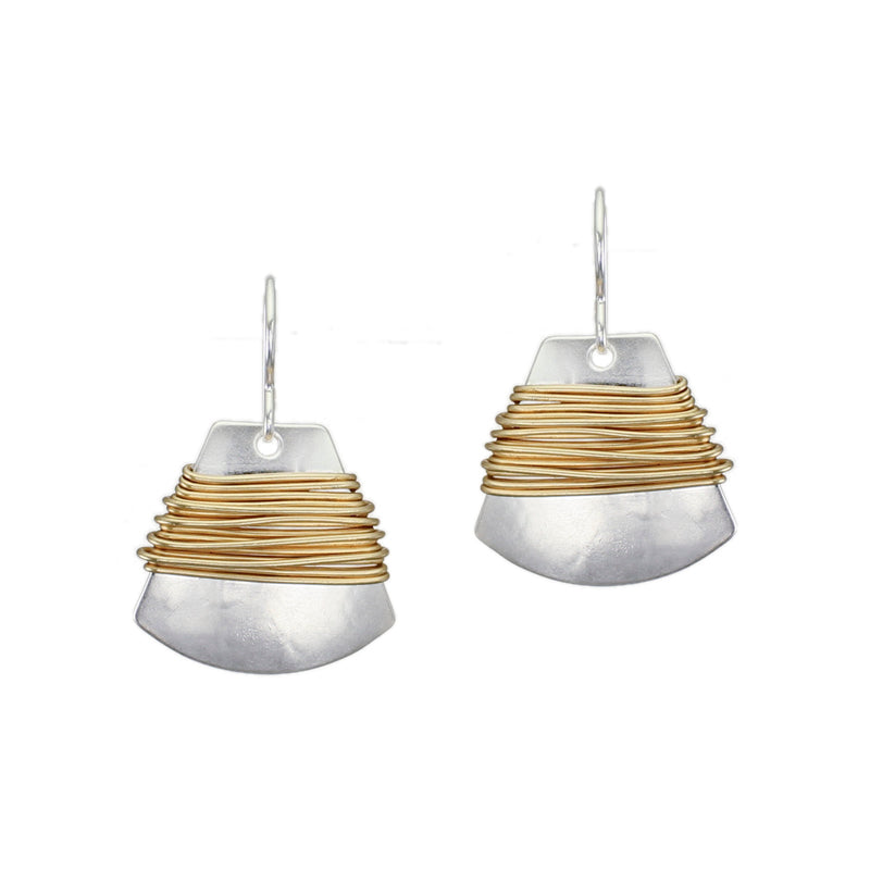 Fan with Heavy Wire Wrapping Wire Earring