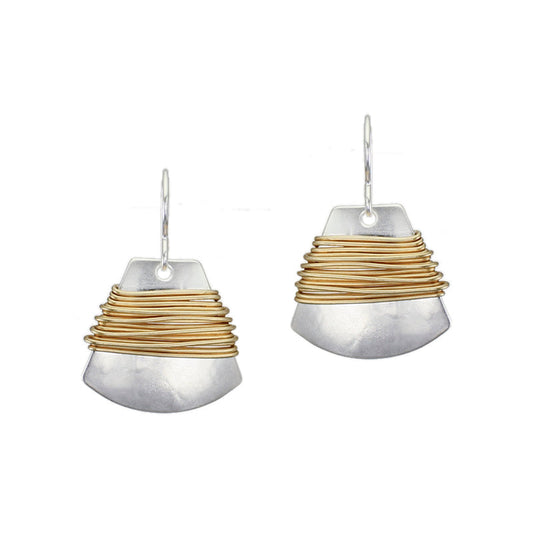 Fan with Heavy Wire Wrapping Wire Earring