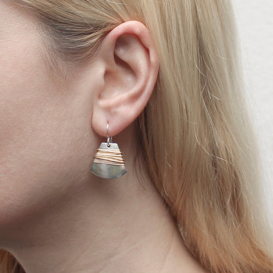 Fan with Heavy Wire Wrapping Wire Earring