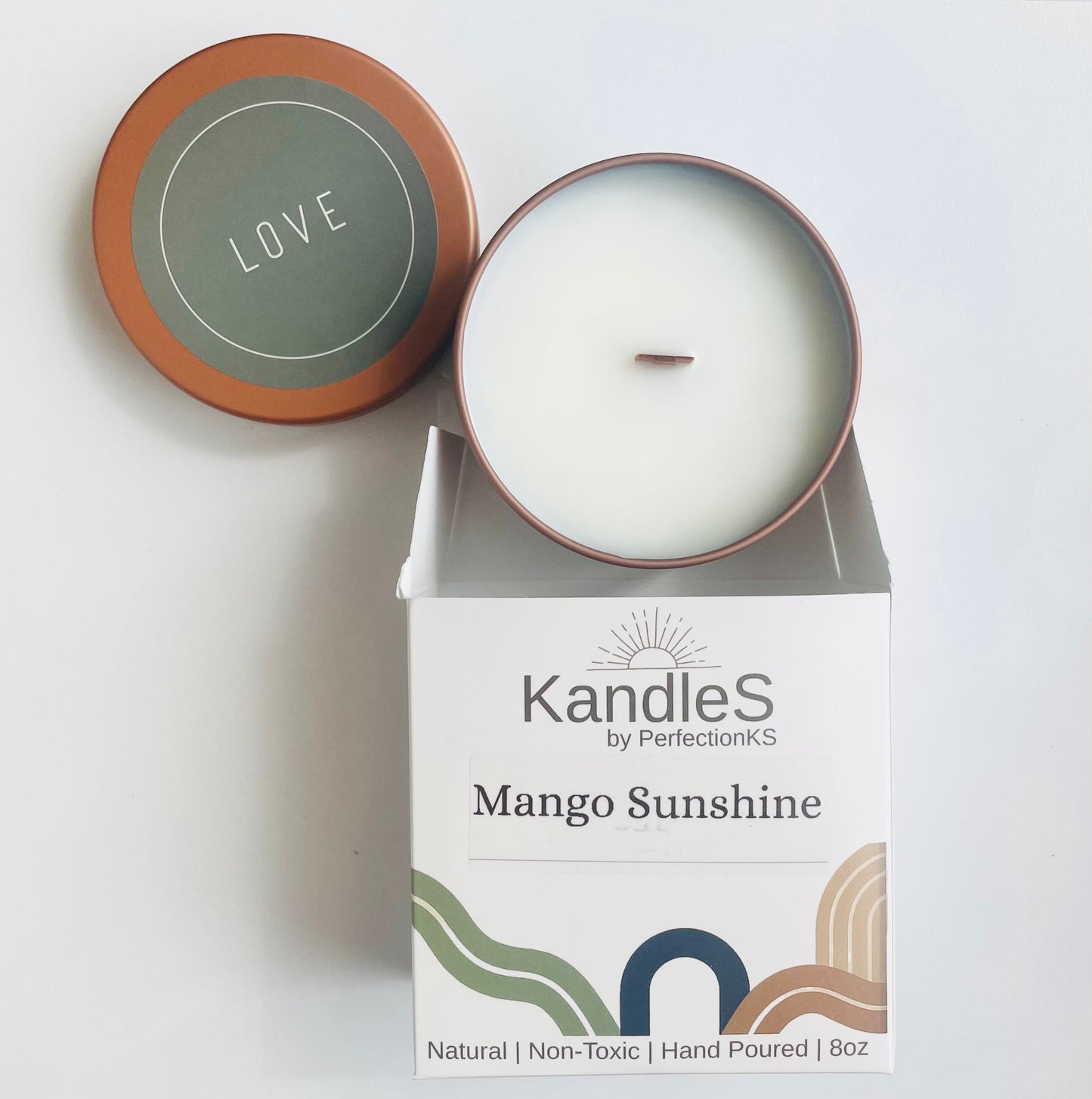 Mango Sunshine Luxury Candle | Eco-Friendly Clean-Burning Wooden Wick Candle