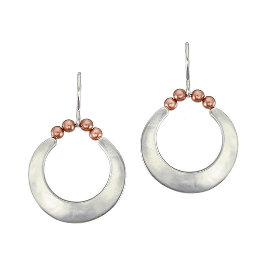Crescent with Beads Wire Earring
