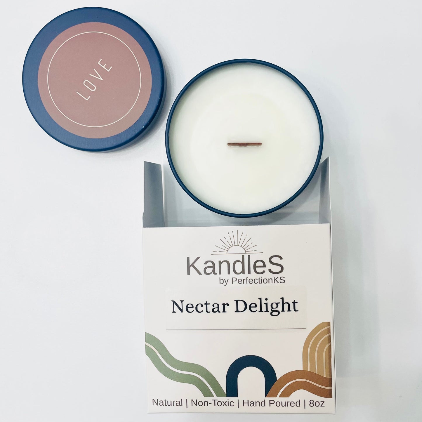 Nectar Delight Luxury Candle | Eco-Friendly Clean-Burning Wooden Wick Candle