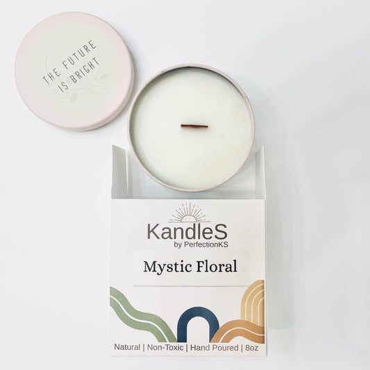 Mystic Floral Luxury Candle | Eco-Friendly Clean-Burning Wooden Wick Candle