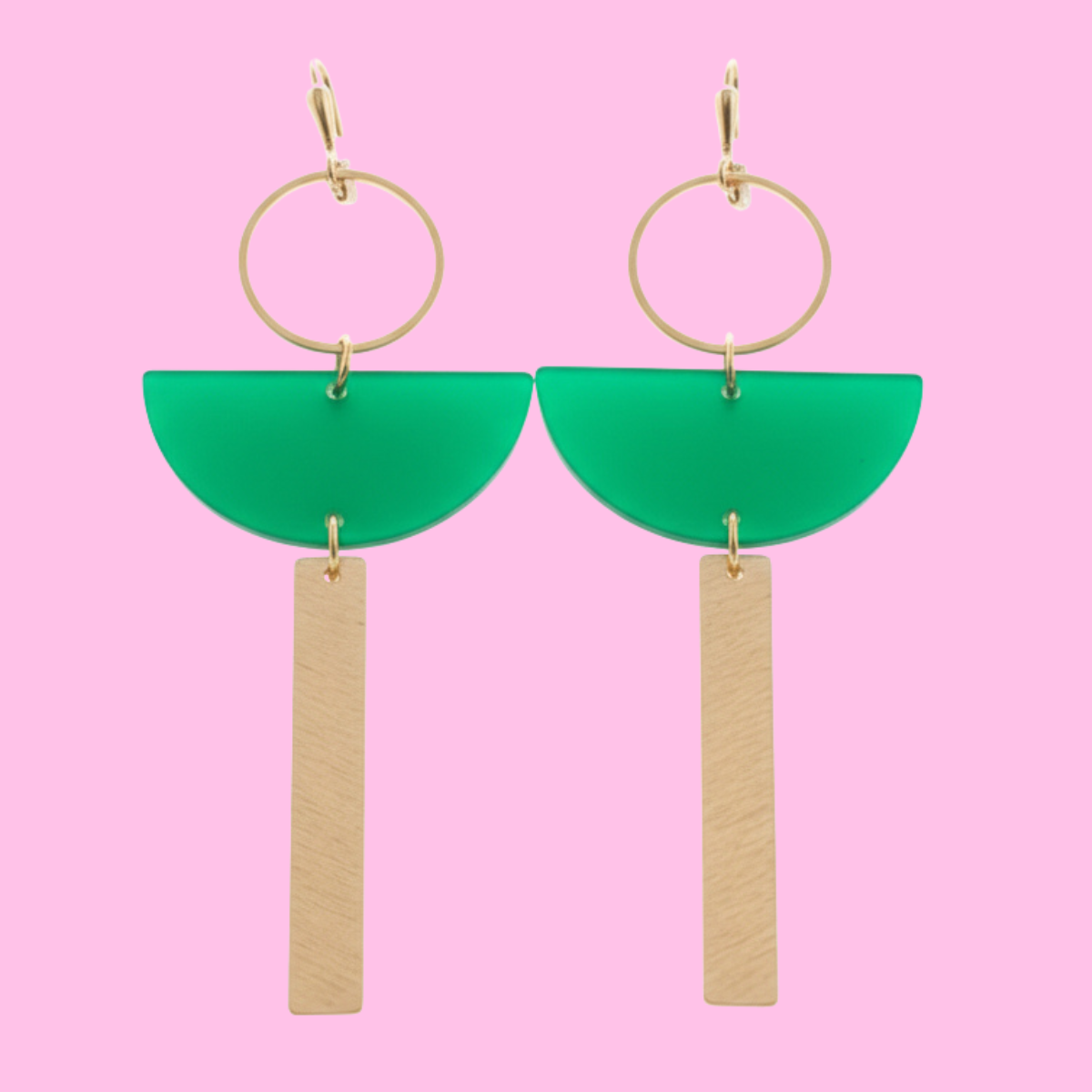 Brass + Acrylic Lightweight Earrings
