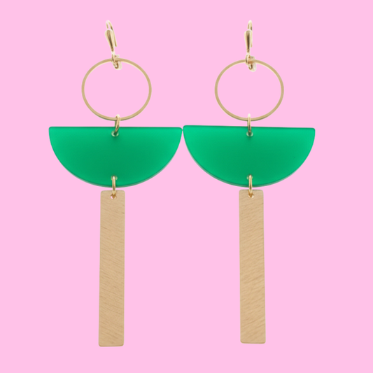 Brass + Acrylic Lightweight Earrings
