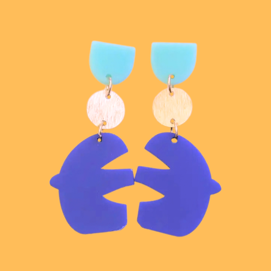 Acrylic + Brass Abstract Statement Earrrings